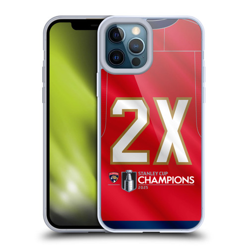 NHL 2025 Stanley Cup Champions Florida Panthers Jersey Soft Gel Case for Apple iPhone 12 Pro Max