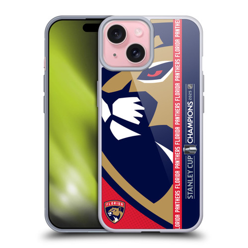 NHL 2025 Stanley Cup Champions Florida Panthers Oversized Soft Gel Case for Apple iPhone 15