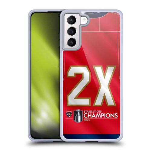 NHL 2025 Stanley Cup Champions Florida Panthers Jersey Soft Gel Case for Samsung Galaxy S21+ 5G