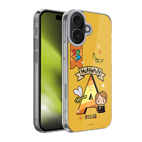 Custom Customised Personalised Harry Potter Deathly Hallows L Name Hufflepuff Soft Gel Case for Apple iPhone 17
