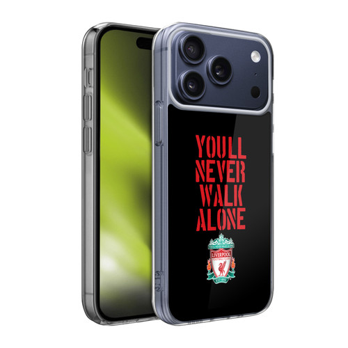 Liverpool Football Club Crest You'Ll Never Walk Alone Stencil Black Soft Gel Case for Apple iPhone 17 Pro Max Liverpool Football Club Crest You'Ll Never Walk Alone Stencil Black Soft Gel Case for Apple iPhone 17 Pro Max