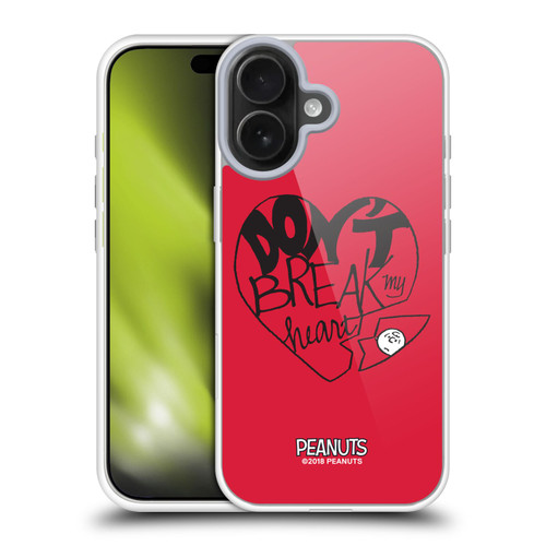 Peanuts Sealed With A Kiss Don't Break My Heart Soft Gel Case for Apple iPhone 17