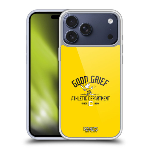 Peanuts Varsity Sports Charlie Brown Good Grief Soft Gel Case for Apple iPhone 17 Pro Max