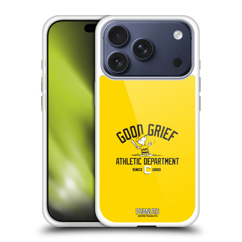 Peanuts Varsity Sports Charlie Brown Good Grief Soft Gel Case for Apple iPhone 17 Pro