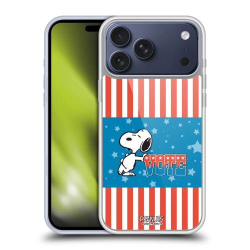 Peanuts Your Vote Is Your Voice Snoopy Flag Colour Soft Gel Case for Apple iPhone 17 Pro Max