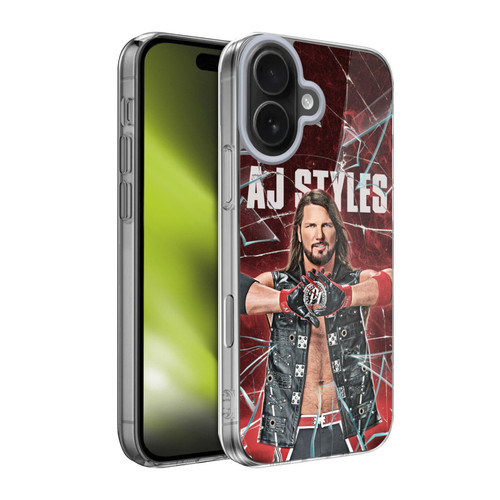 WWE Aj Styles Shattered Glass Soft Gel Case for Apple iPhone 17