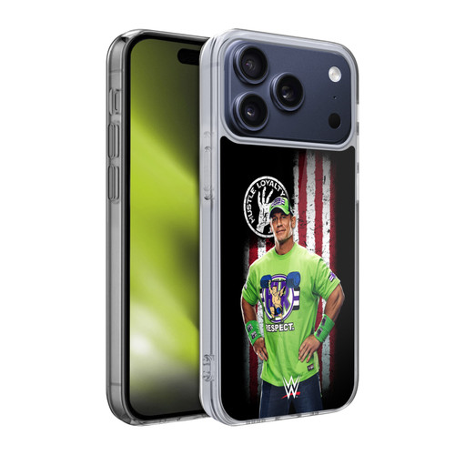 WWE American Flag Superstars John Cena Soft Gel Case for Apple iPhone 17 Pro