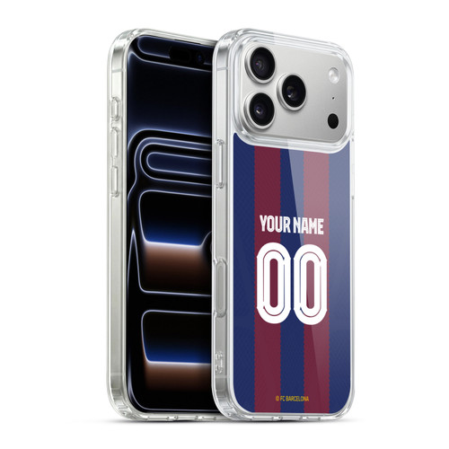 Custom Customised Personalised FC Barcelona 2023/24 Kit Home Soft Gel Case for Apple iPhone 17 Pro Max
