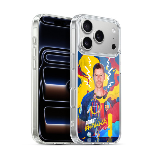 FC Barcelona 2022/23 First Team Robert Lewandowski Soft Gel Case for Apple iPhone 17 Pro