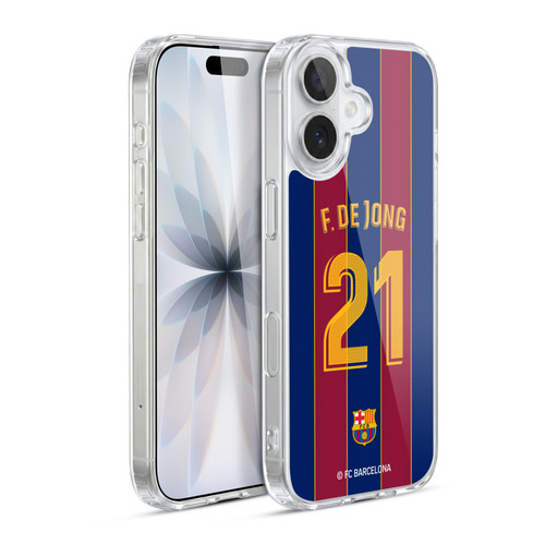 FC Barcelona 2020/21 Players Home Kit Group 1 Frenkie de Jong Soft Gel Case for Apple iPhone 17