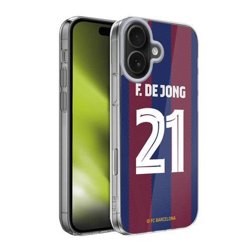 FC Barcelona 2023/24 Players Home Kit Frenkie de Jong Soft Gel Case for Apple iPhone 17