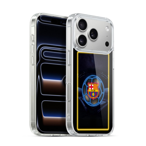 FC Barcelona Neon Logo Soft Gel Case for Apple iPhone 17 Pro