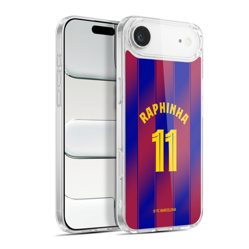 FC Barcelona 2025/26 Players Home Kit Raphinha Soft Gel Case for Apple iPhone 17 Air