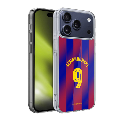 FC Barcelona 2025/26 Players Home Kit Robert Lewandowski Soft Gel Case for Apple iPhone 17 Pro