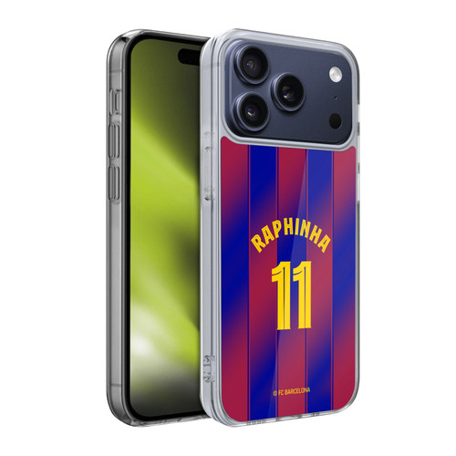 FC Barcelona 2025/26 Players Home Kit Raphinha Soft Gel Case for Apple iPhone 17 Pro