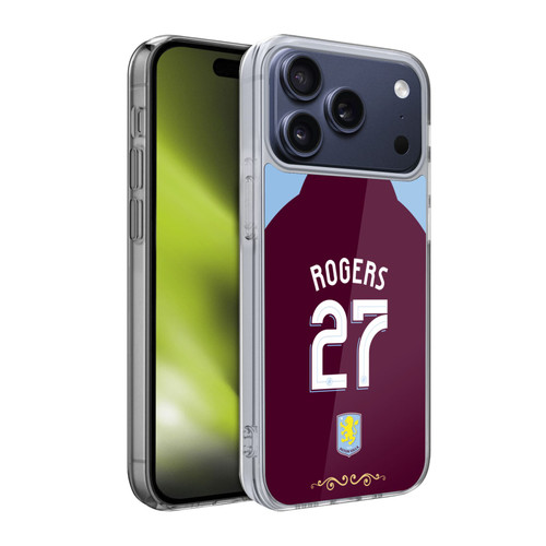 Aston Villa Football Club 2025/26 Players Home Kit Morgan Rogers Soft Gel Case for Apple iPhone 17 Pro