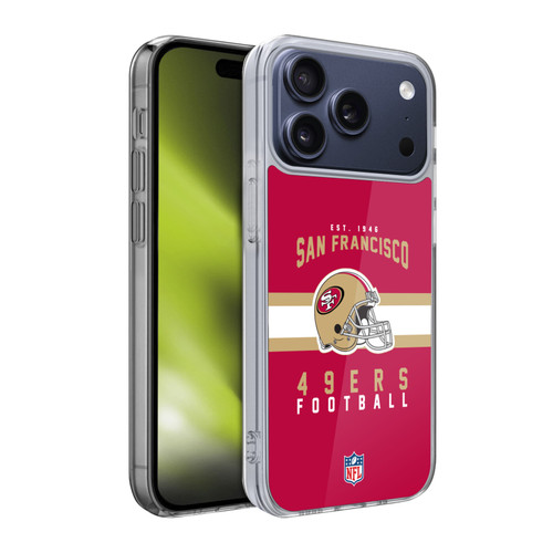 NFL San Francisco 49ers Graphics Helmet Typography Soft Gel Case for Apple iPhone 17 Pro