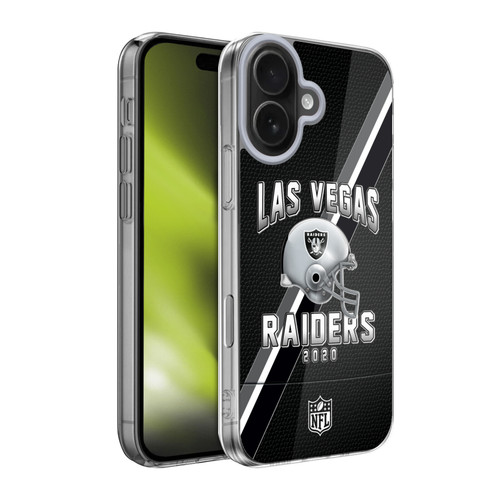 NFL Las Vegas Raiders Logo Art Football Stripes 100th Soft Gel Case for Apple iPhone 17