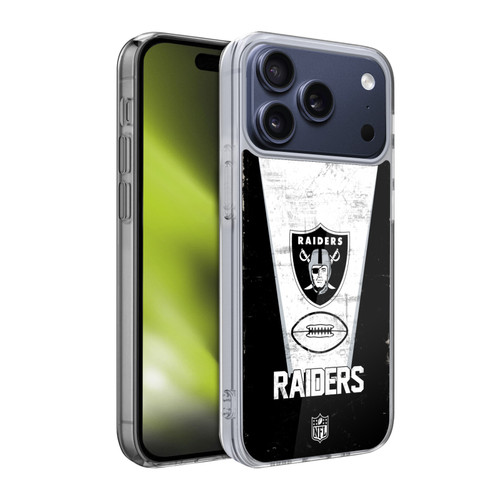 NFL Las Vegas Raiders Logo Art Banner 100th Soft Gel Case for Apple iPhone 17 Pro