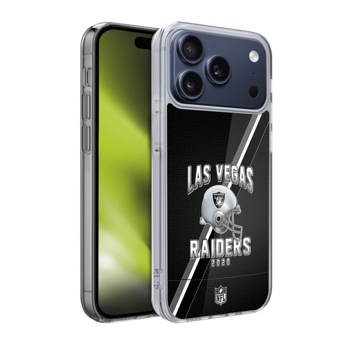 NFL Las Vegas Raiders Logo Art Football Stripes 100th Soft Gel Case for Apple iPhone 17 Pro