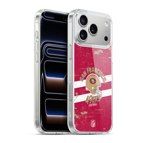 NFL San Francisco 49ers Logo Art Helmet Distressed Soft Gel Case for Apple iPhone 17 Pro Max