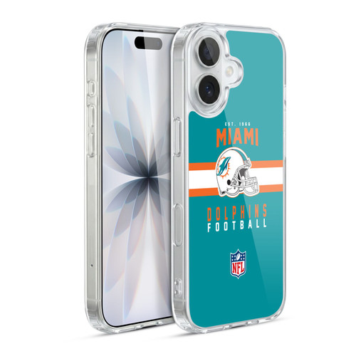 NFL Miami Dolphins Graphics Helmet Typography Soft Gel Case for Apple iPhone 17