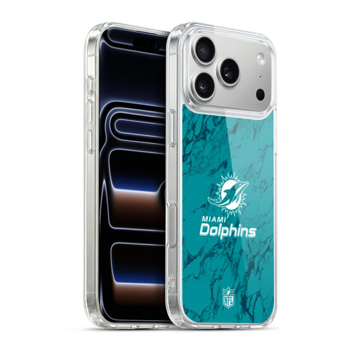 NFL Miami Dolphins Graphics Coloured Marble Soft Gel Case for Apple iPhone 17 Pro Max