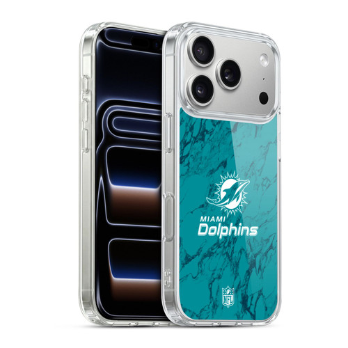 NFL Miami Dolphins Graphics Coloured Marble Soft Gel Case for Apple iPhone 17 Pro