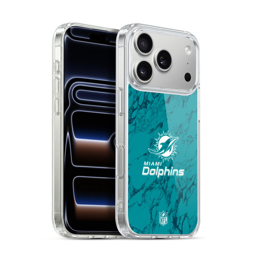 NFL Miami Dolphins Graphics Coloured Marble Soft Gel Case for Apple iPhone 17 Pro