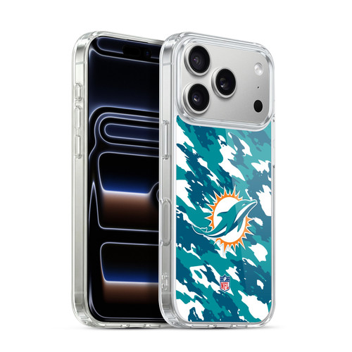 NFL Miami Dolphins Logo Camou Soft Gel Case for Apple iPhone 17 Pro