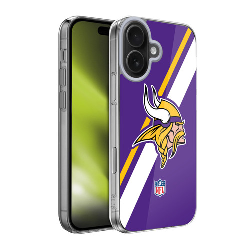 NFL Minnesota Vikings Logo Stripes Soft Gel Case for Apple iPhone 17