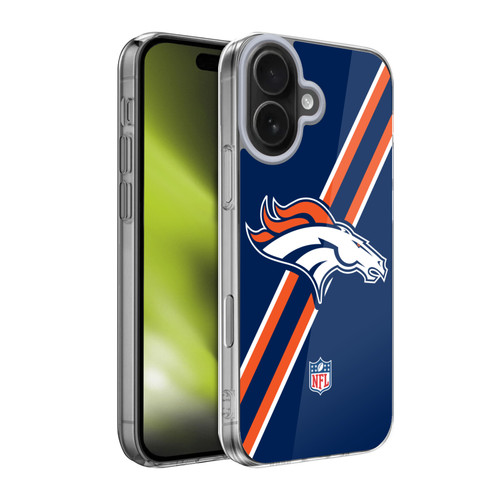 NFL Denver Broncos Logo Stripes Soft Gel Case for Apple iPhone 17