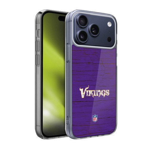 NFL Minnesota Vikings Logo Distressed Look Soft Gel Case for Apple iPhone 17 Pro Max