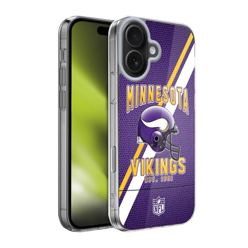 NFL Minnesota Vikings Logo Art Football Stripes Soft Gel Case for Apple iPhone 17