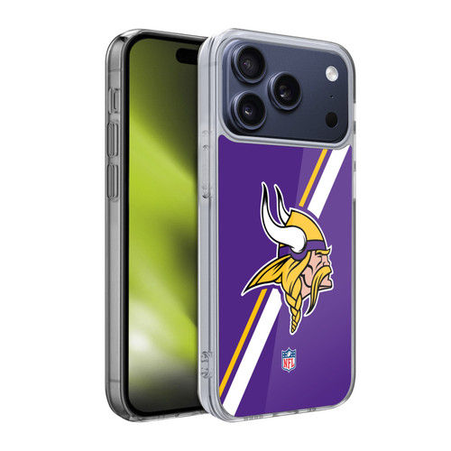 NFL Minnesota Vikings Logo Stripes Soft Gel Case for Apple iPhone 17 Pro