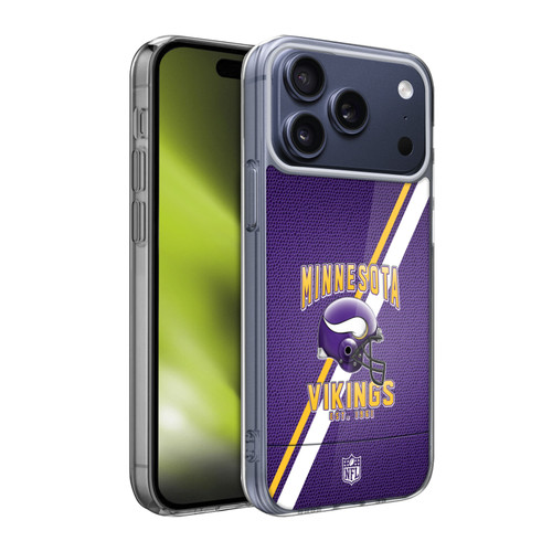 NFL Minnesota Vikings Logo Art Football Stripes Soft Gel Case for Apple iPhone 17 Pro Max