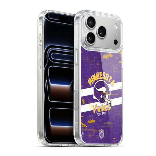 NFL Minnesota Vikings Logo Art Helmet Distressed Soft Gel Case for Apple iPhone 17 Pro Max