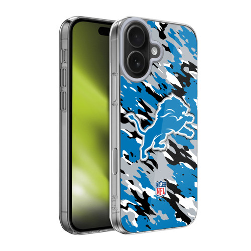 NFL Detroit Lions Logo Camou Soft Gel Case for Apple iPhone 17