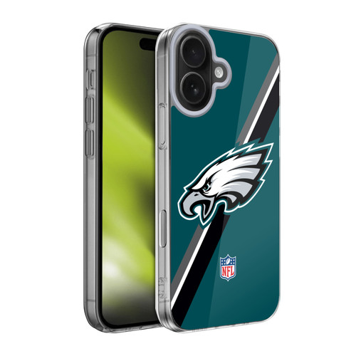 NFL Philadelphia Eagles Logo Stripes Soft Gel Case for Apple iPhone 17