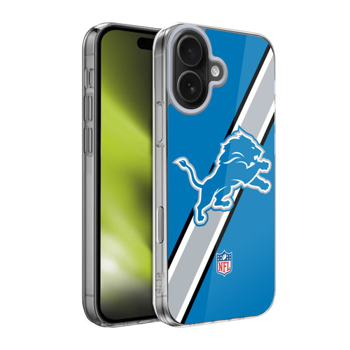 NFL Detroit Lions Logo Stripes Soft Gel Case for Apple iPhone 17