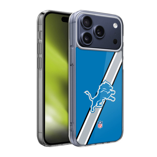 NFL Detroit Lions Logo Stripes Soft Gel Case for Apple iPhone 17 Pro Max