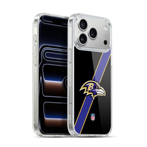NFL Baltimore Ravens Logo Stripes Soft Gel Case for Apple iPhone 17 Pro Max