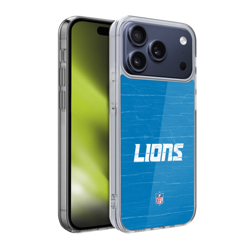NFL Detroit Lions Logo Distressed Look Soft Gel Case for Apple iPhone 17 Pro