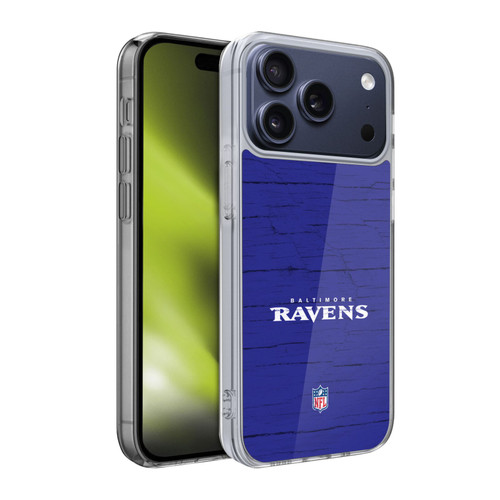 NFL Baltimore Ravens Logo Distressed Look Soft Gel Case for Apple iPhone 17 Pro