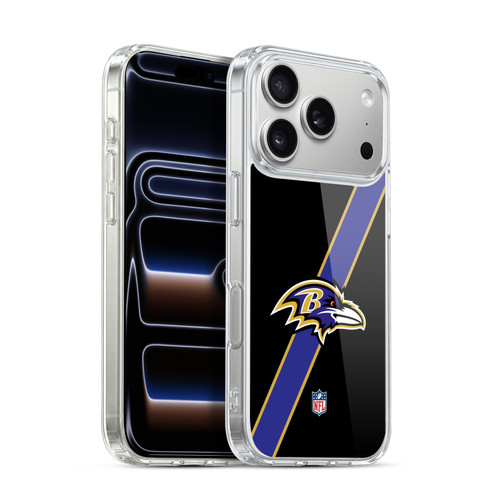 NFL Baltimore Ravens Logo Stripes Soft Gel Case for Apple iPhone 17 Pro