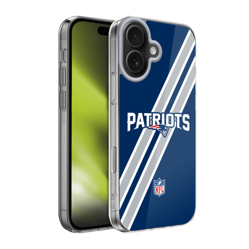 NFL New England Patriots Logo Stripes Soft Gel Case for Apple iPhone 17