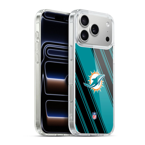 NFL Miami Dolphins Artwork Stripes Soft Gel Case for Apple iPhone 17 Pro Max