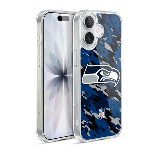 NFL Seattle Seahawks Logo Camou Soft Gel Case for Apple iPhone 17