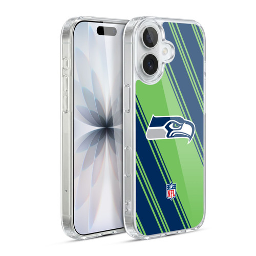 NFL Seattle Seahawks Artwork Stripes Soft Gel Case for Apple iPhone 17