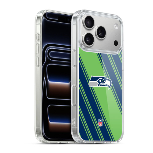 NFL Seattle Seahawks Artwork Stripes Soft Gel Case for Apple iPhone 17 Pro